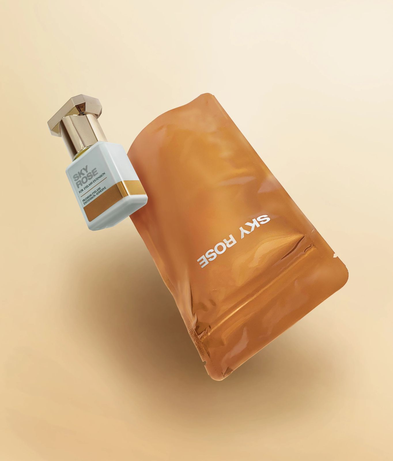 PEGAMENTO ADHESIVO PARA PESTAÑAS 0.5 SEG SKY ROSE GOLD 5ML