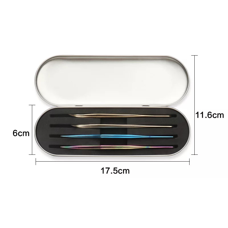 ESTUCHE VACÍO PARA PINZAS DE COLOCACIÓN DE PESTAÑAS 4 ESPACIOS